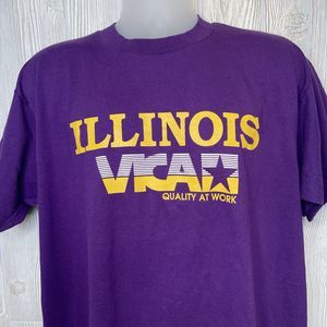 Vintage Illinois VICA T-Shirt Size XL Purple Single Stitch SkillsUSA Promo